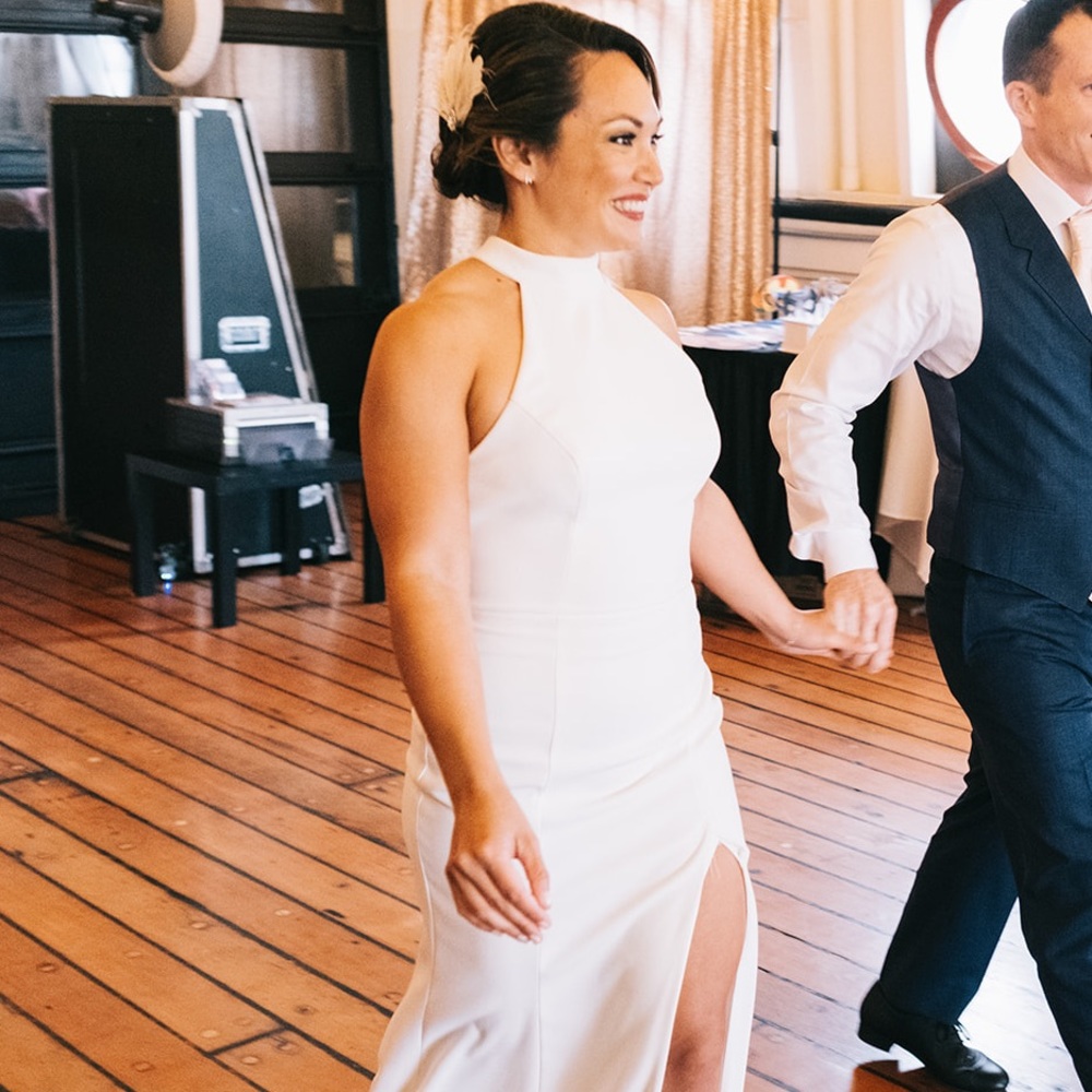 BHLDN Montreal Crepe Dress | Ivory | Size 2 (altered to petite height)